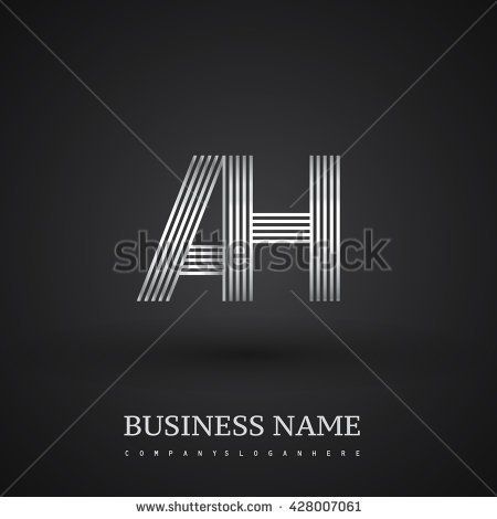 450x470 Letter Ah Linked Logo Design Elegant Silver Letter Symbol Vector