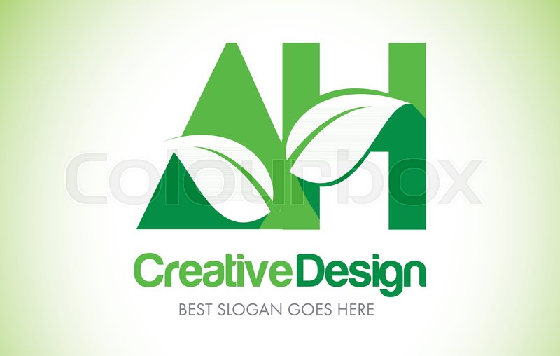 800x508 Ah Green Leaf Letter Design Logo Eco Stock Vector Colourbox