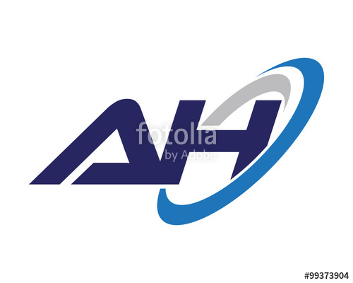 500x400 Ah Letter Swoosh Blue Logo Stock Image And Royalty Free Vector