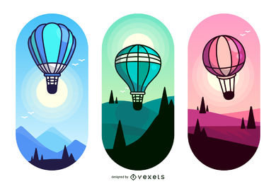 390x260 Hot Air Balloon Vector Graphics To Download