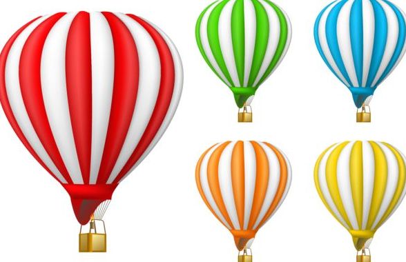 588x380 Colored Air Balloon Vectors Set Free Download