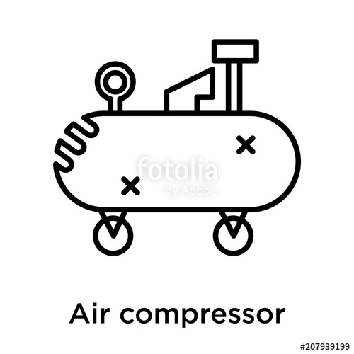 500x500 Air Compressor Icon Vector Sign And Symbol Isolated On White