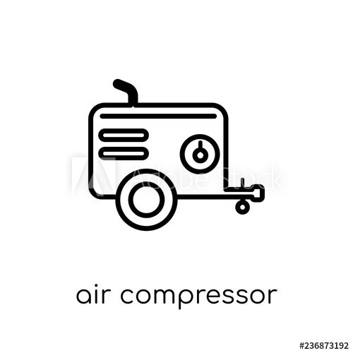 500x500 Air Compressor Icon Trendy Modern Flat Linear Vector Air