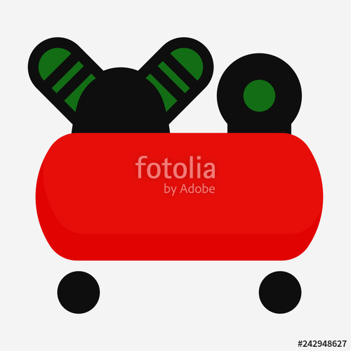 500x500 Flat Air Compressor Pixel Perfect Vector Icon Stock Image