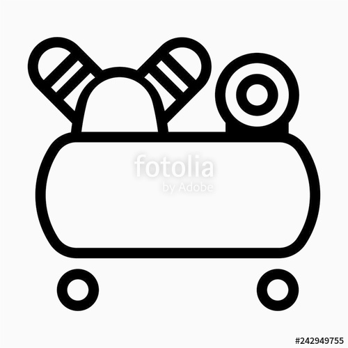 500x500 Outline Air Compressor Pixel Perfect Vector Icon Stock Image