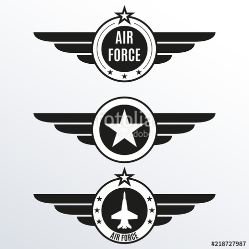500x500 Air Force Badge Set Airforce Logo With Wings And Star Army