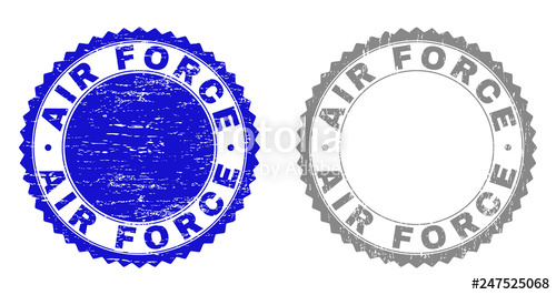 Air Force Stamp Seals With Grunge Texture In Blue And Gray Colors 500x266 Air Force Stamp Seals With Grunge Texture In Blue And Gray Colors
