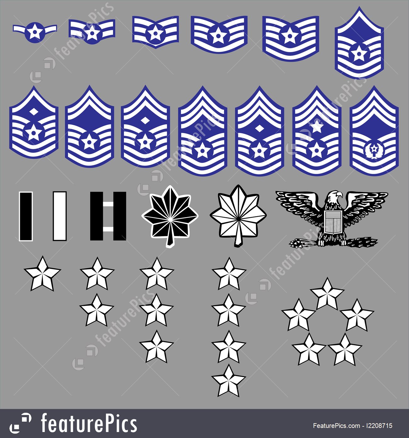 1300x1392 Illustration Of Us Air Force Rank Insignia