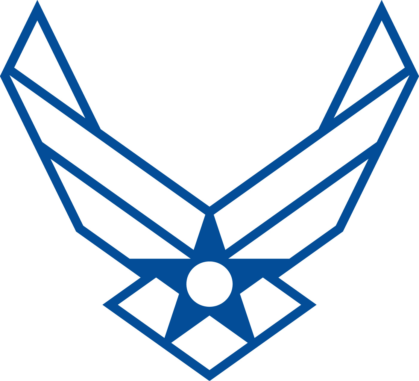 1400x1272 Air Force Symbol, White With Blue Outline