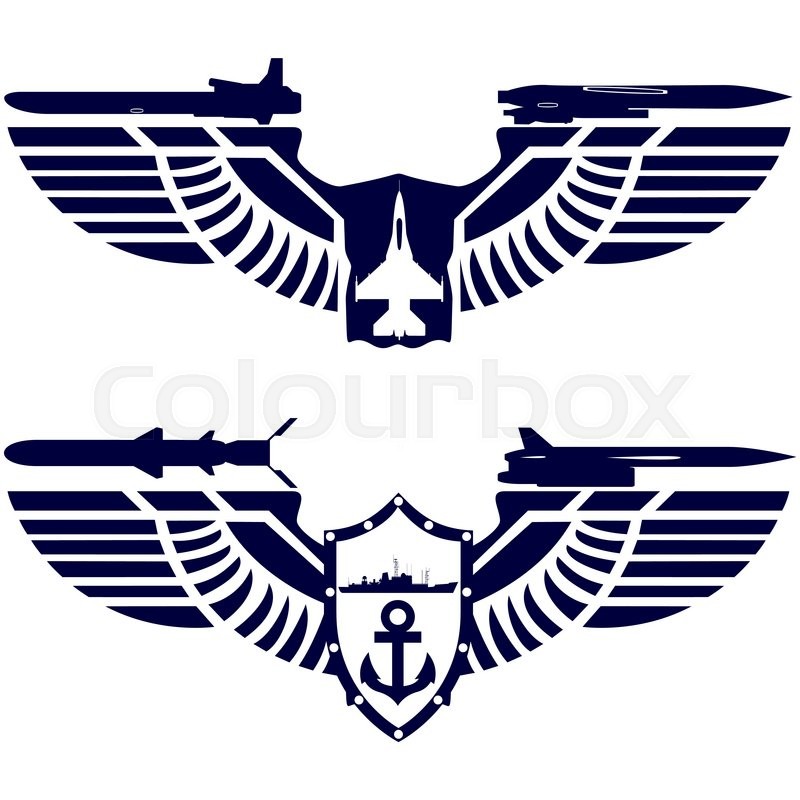 800x800 Badges Air Force And Navy Combat Stock Vector Colourbox