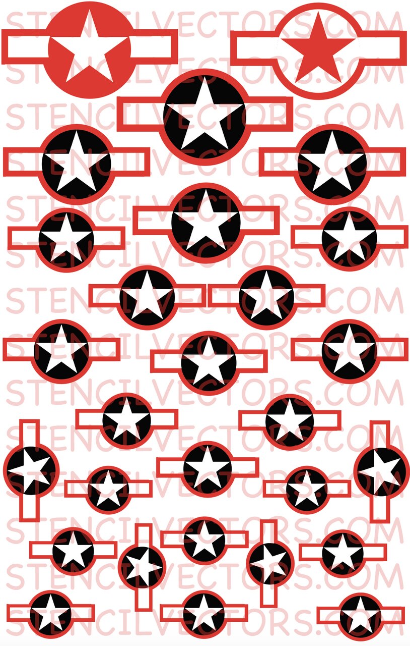 814x1280 Air Force Wings Stencil Vector Pack