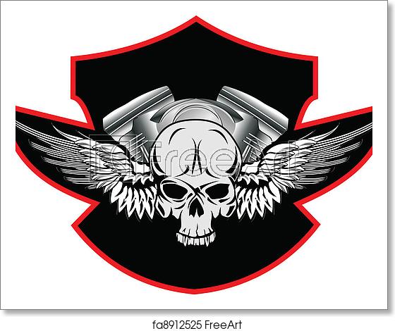560x470 Free Art Print Of Skull With Wings Vector Illustration Skull
