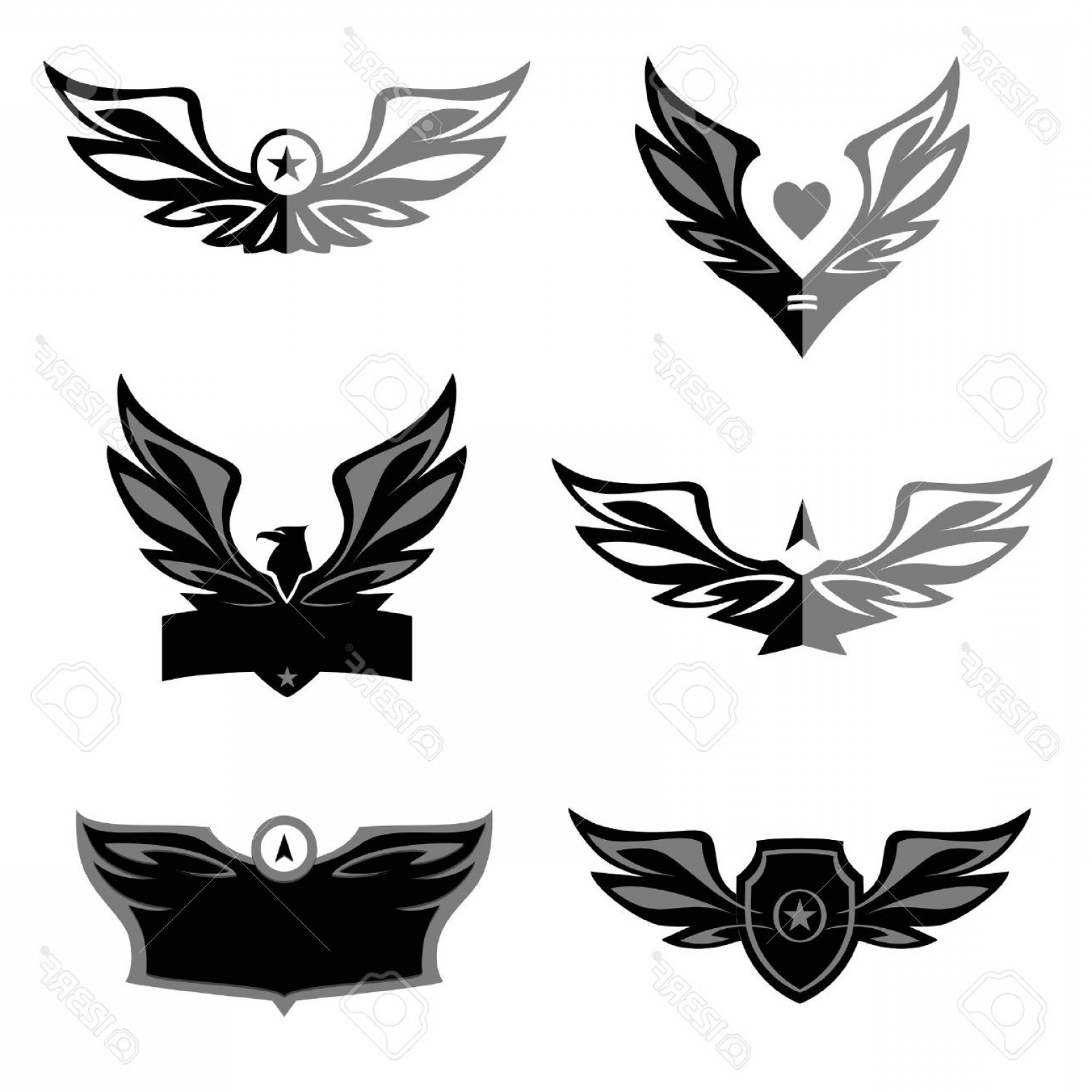 1560x1560 Photostock Vector Set Of Patterns Vector Logo Depicting An Eagle