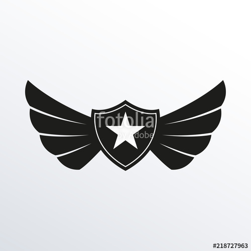 500x500 Shield With Wings And Star Winged Logo Template Air Force Badge