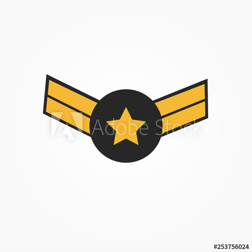 500x500 Wings With Star Icon Winged Logo Template Air Force Badge, Army