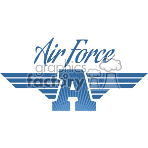 300x300 Air Force Aviation Wings Vector Logo Template Clipart Royalty
