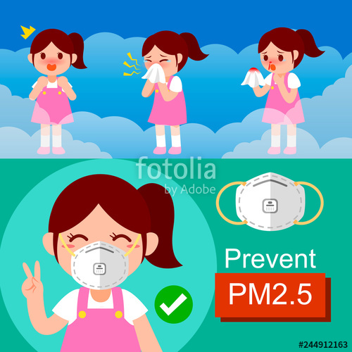 500x500 Effect Of Air Pollution The Girl Nosebleed Stock Image