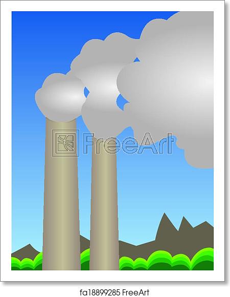 450x580 Free Art Print Of Air Pollution Vector Illustration Of Factory