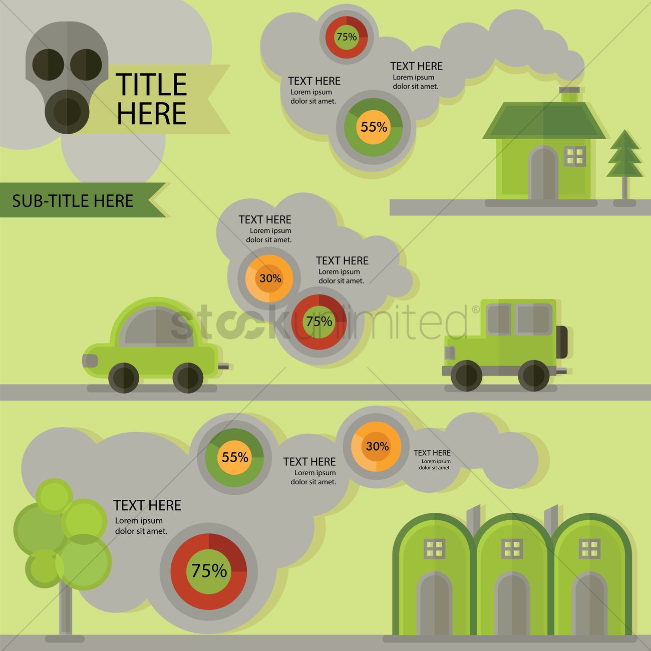 1300x1300 Infographic Of Air Pollution Vector Image