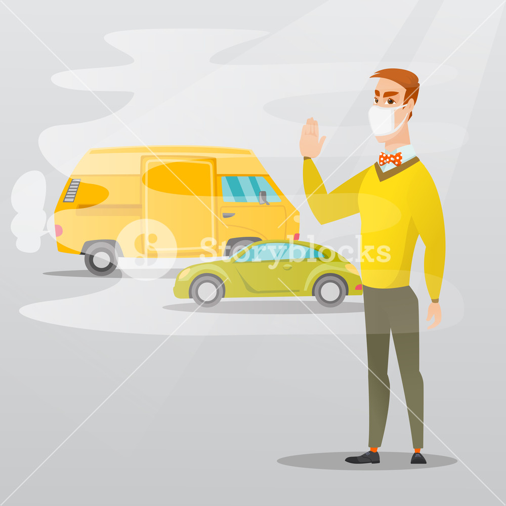 1000x1000 Man Standing On The Background Of Car With Traffic Fumes Man