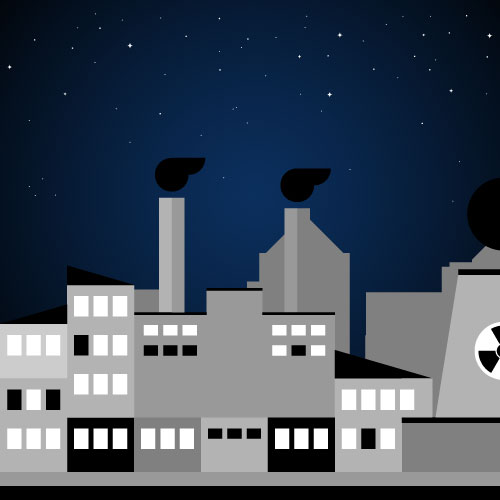500x500 Night Air Pollution Vector Design