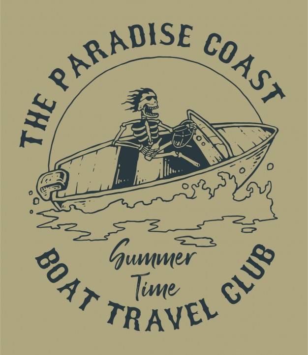 626x723 Vector Illustration Of Speed Boat With Skull Driver Vector