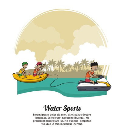 409x450 Water Sports Banner With Information Concept Vector Illustration