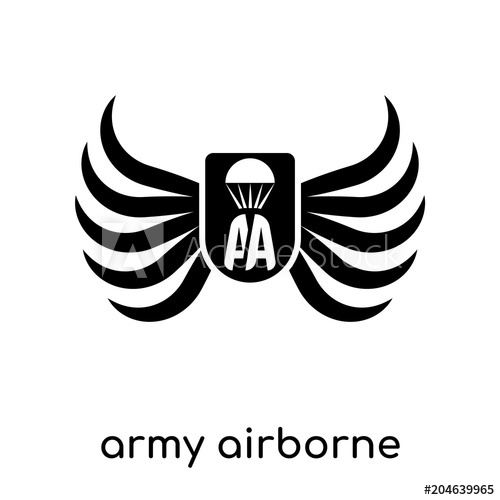 Army Airborne Symbol Isolated On White Background Black Vector 500x500 Army Airborne Symbol Isolated On White Background Black Vector