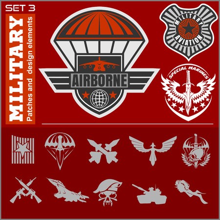 450x450 Airborne Vector Emblems With Skull, Arrows, Wings, Beret And Fist
