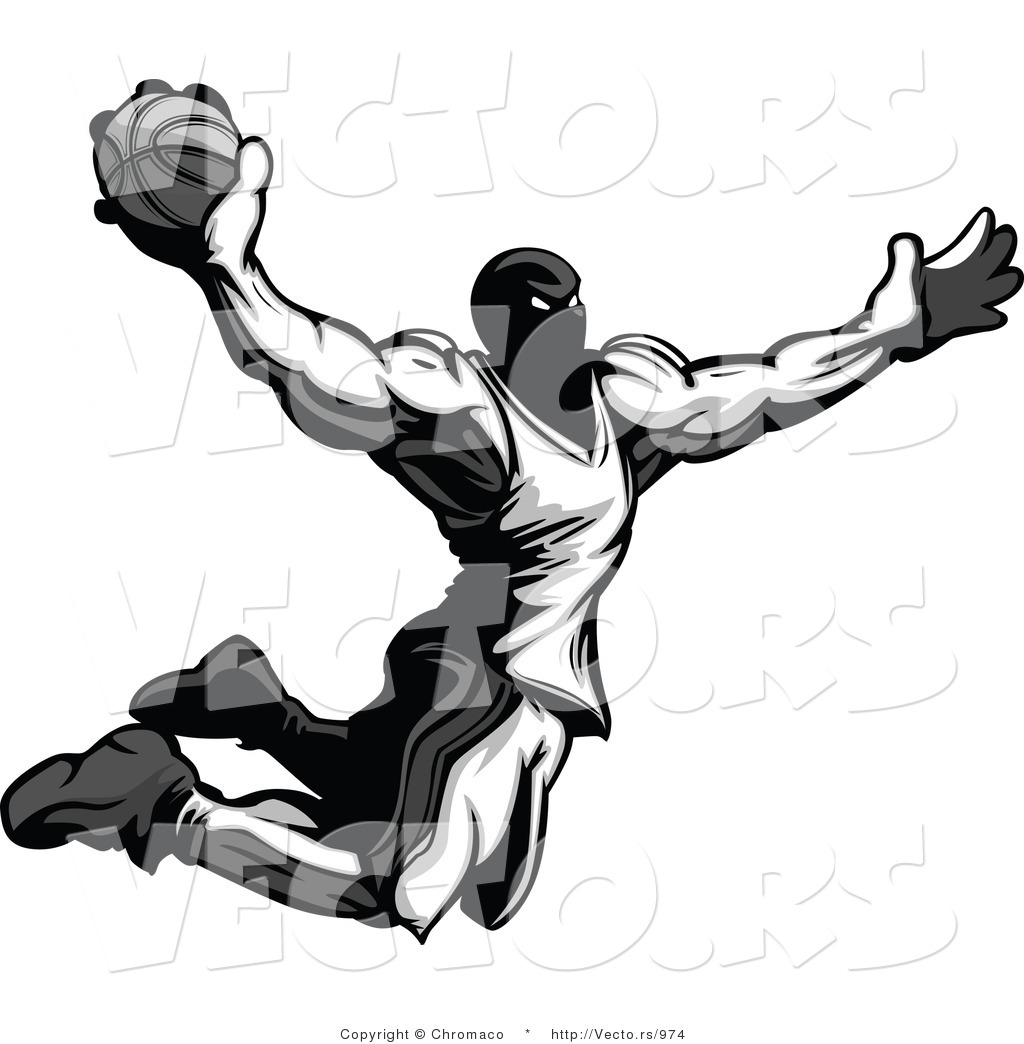 1024x1044 Vector Of An Airborne Basketball Player Dunking Basketball