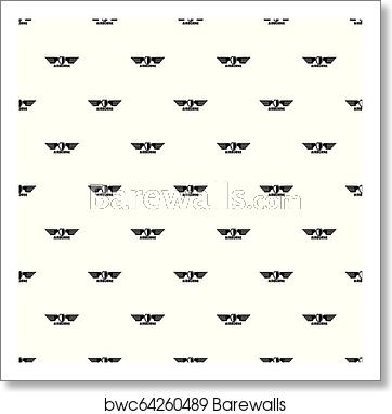 362x382 Art Print Of Airborne Wings Pattern Seamless Vector Barewalls