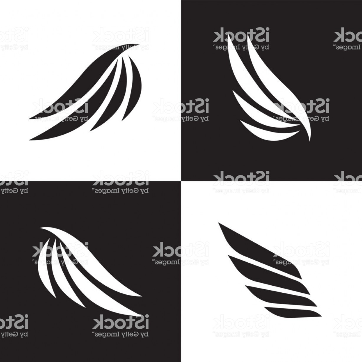 1228x1228 Wings Logotype Set Bird Wing Or Winged Logo Design Bird Wings