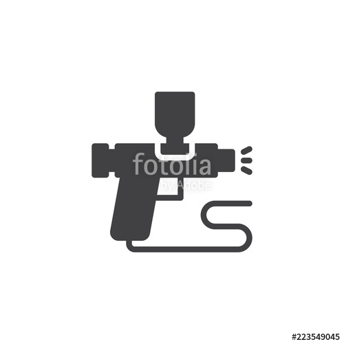 500x500 Airbrush Car Paint Vector Icon Filled Flat Sign For Mobile