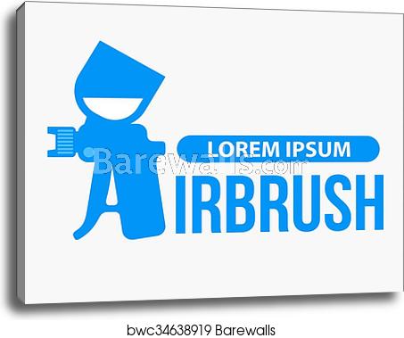 453x379 Airbrush Or Spray Gun Vector, Canvas Print Barewalls Posters