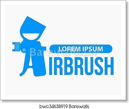 435x370 Airbrush Or Spray Gun Vector, Art Print Barewalls Posters
