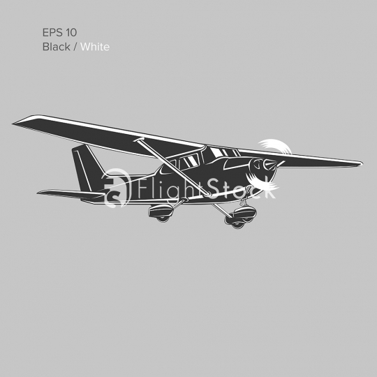 540x540 Single Engine Propelled Aircraft Vector Flightstock