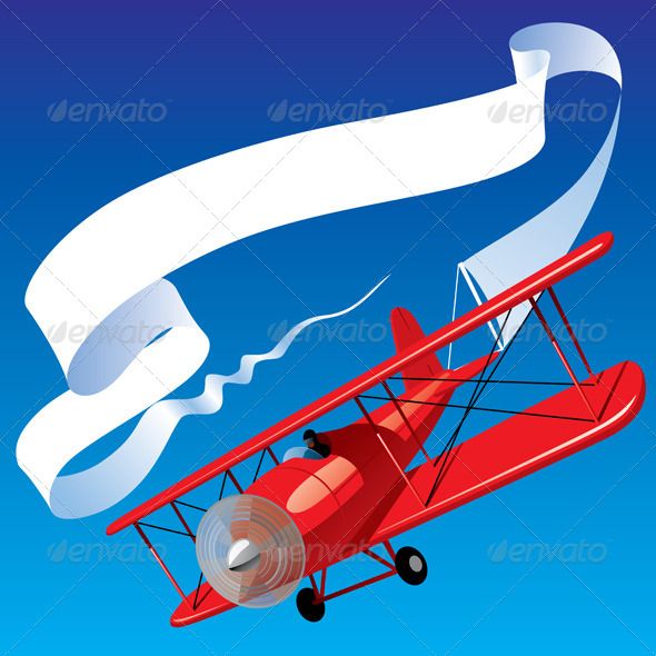 590x590 Airplane With A Banner Object Vector Airplane Banner, Blank