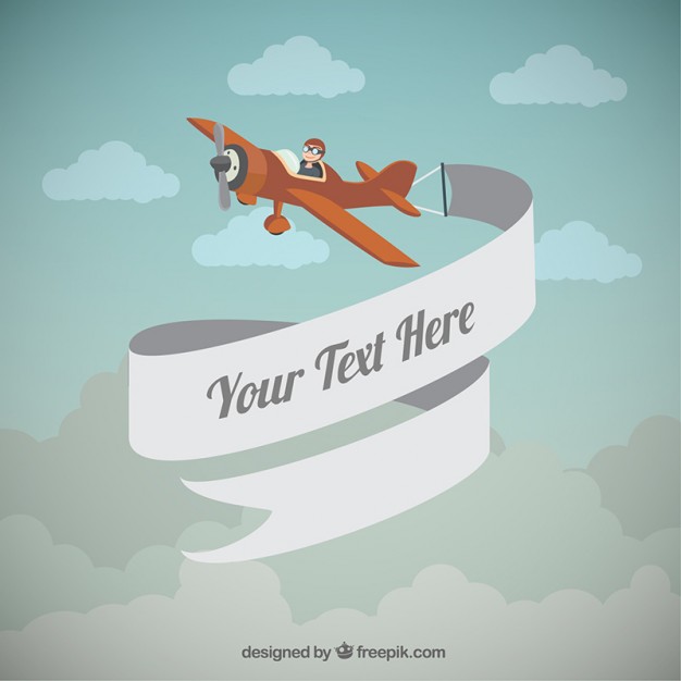 626x626 Airplane With A Banner Vector Free Download