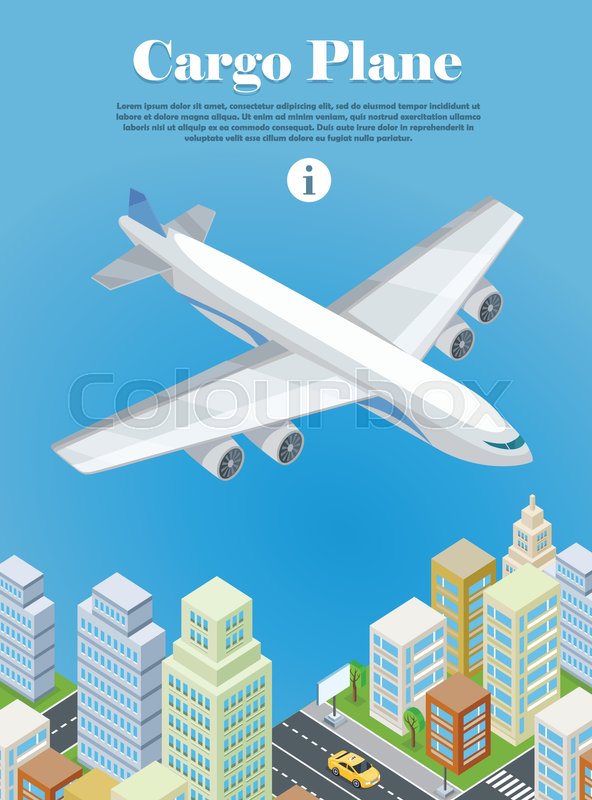 592x800 Cargo Plane Banner Heavy Airfreighter Stock Vector Colourbox