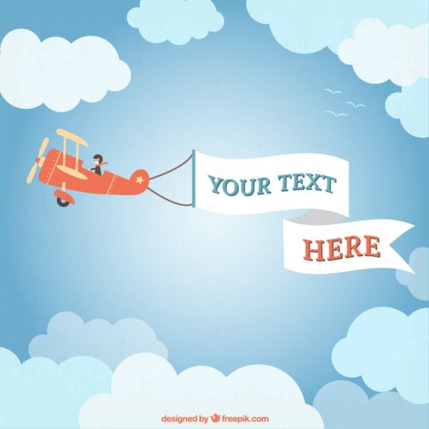 626x626 Light Airplane With A Banner Free Vector Kids Birthday Party