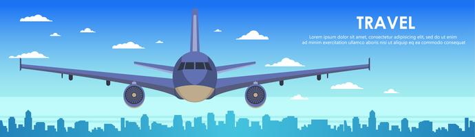 690x200 Airplane Banner Free Vector Art