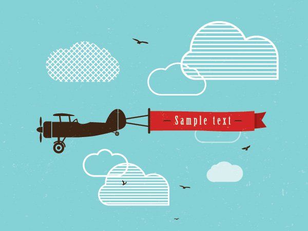 600x450 Vintage Airplane Banner Graphic Available Vector Format