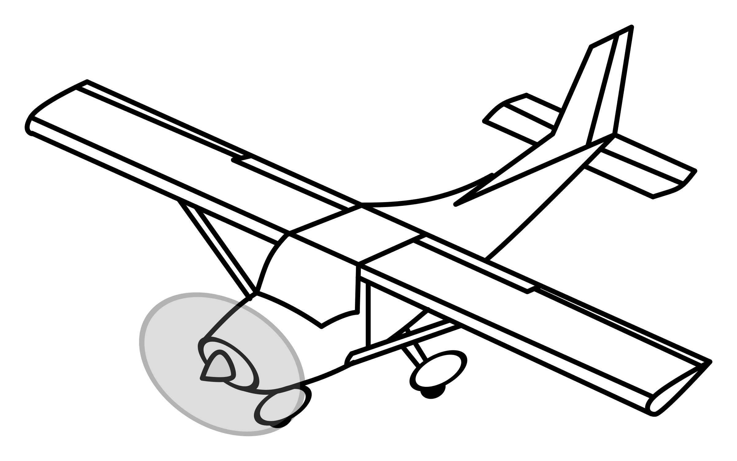 2400x1503 Single Engine Airplane Vector Clipart Image