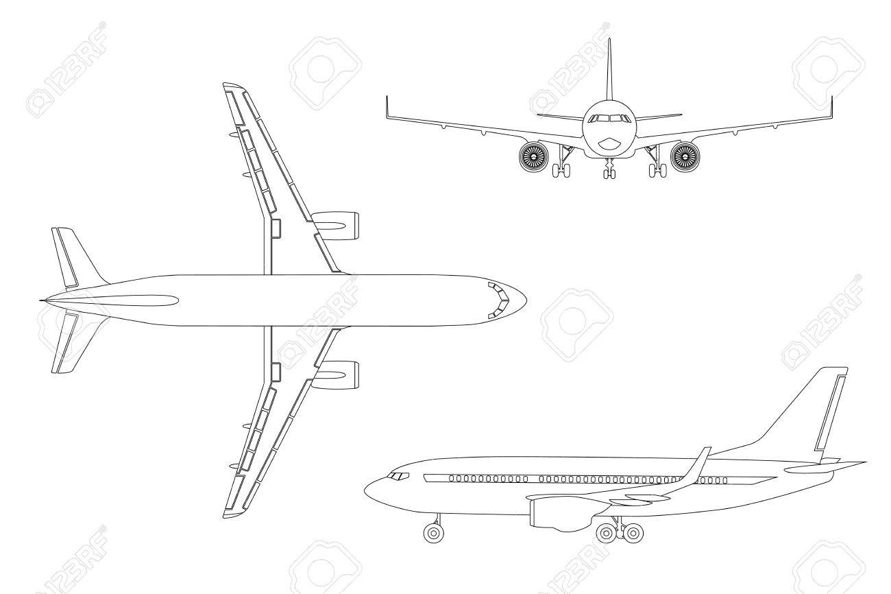 Самолет сбоку рисунок