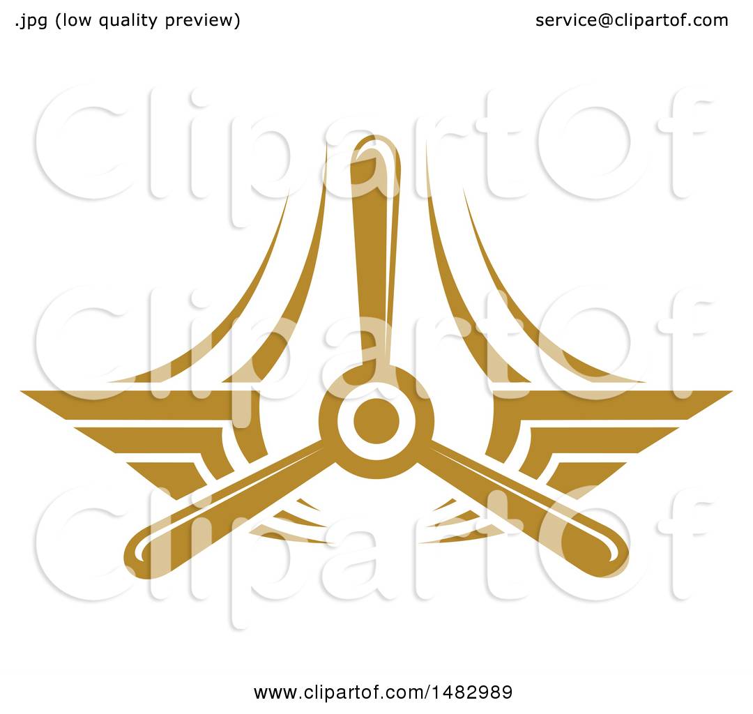 1080x1024 Clipart Of A Tan Airplane Propeller And Wings Design