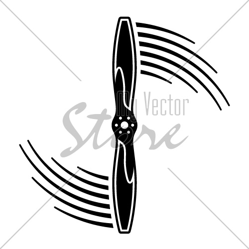 500x500 Airplane Propeller Motion Line Symbol Vector