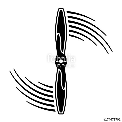 500x500 Airplane Propeller Motion Line Symbol Vector Stock Image