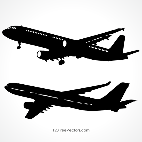 Free Airplane Silhouette Clip Art 500x500 Free Airplane Silhouette Clip Art
