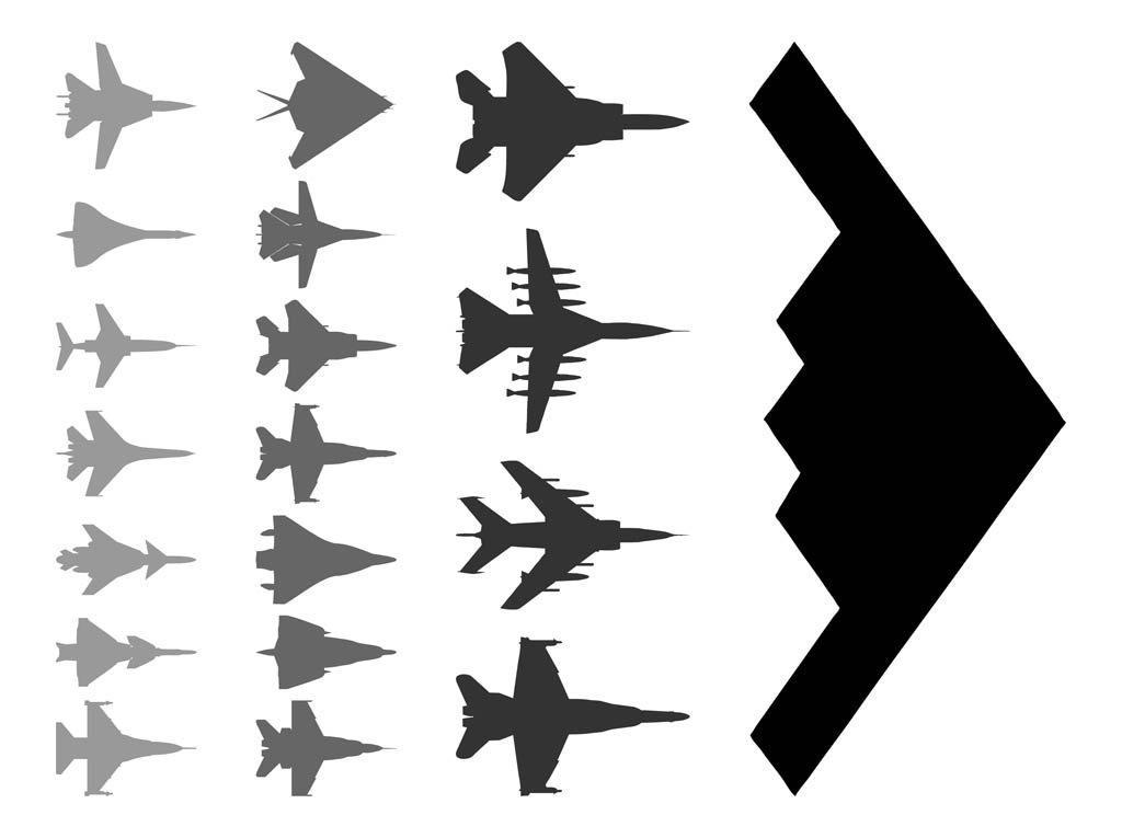 Military Aircraft Silhouettes Vector Art Graphics 1024x765 Military Aircraft Silhouettes Vector Art Graphics