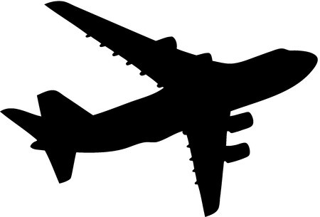 Vector Illustration Of Black Aeroplane Silhouette, Isoleted 450x305 Vector Illustration Of Black Aeroplane Silhouette, Isoleted